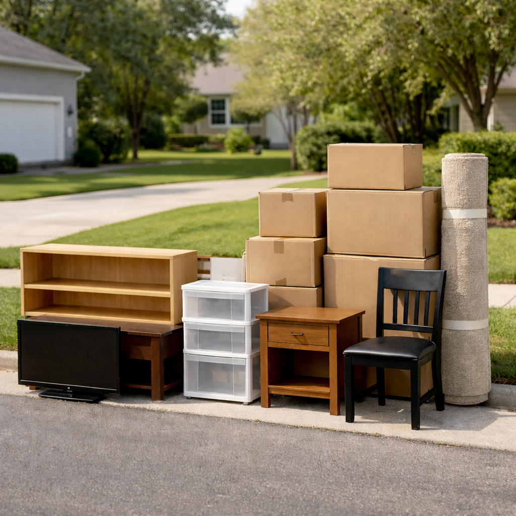 Bulk trash items ready for pickup