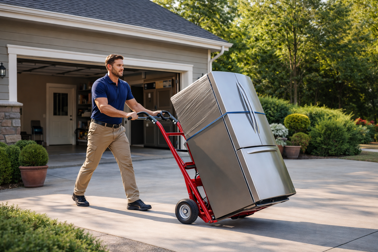 Small-load delivery items staged for transport